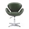 Manhattan Comfort Raspberry Faux Leather Adjustable Swivel Chair in Forest Green and Polished Chrome AC038-FG - alternate 5